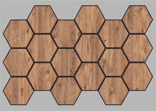 Atlantik Çam Jr Hexagon Akustik Panel 87x57 cm
