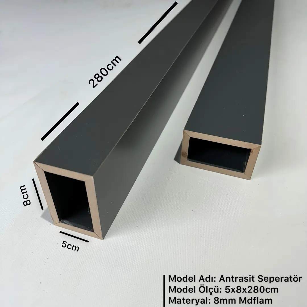 5x8x280 cm Antrasit Seperatör Paravan Bölme 