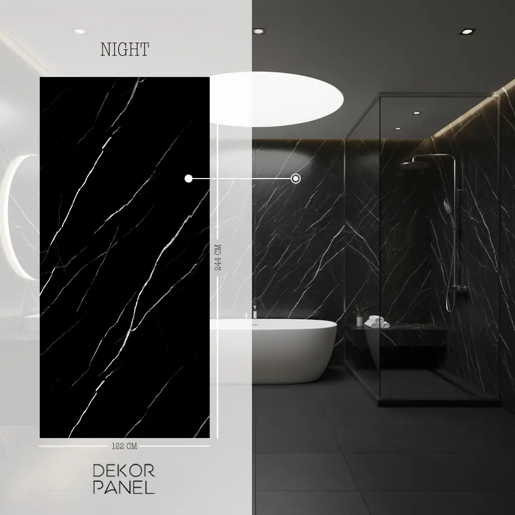 122x244x0,22 cm PVC Mermer Banyo,Tuvalet ve TV ünitesi Duvar Paneli
