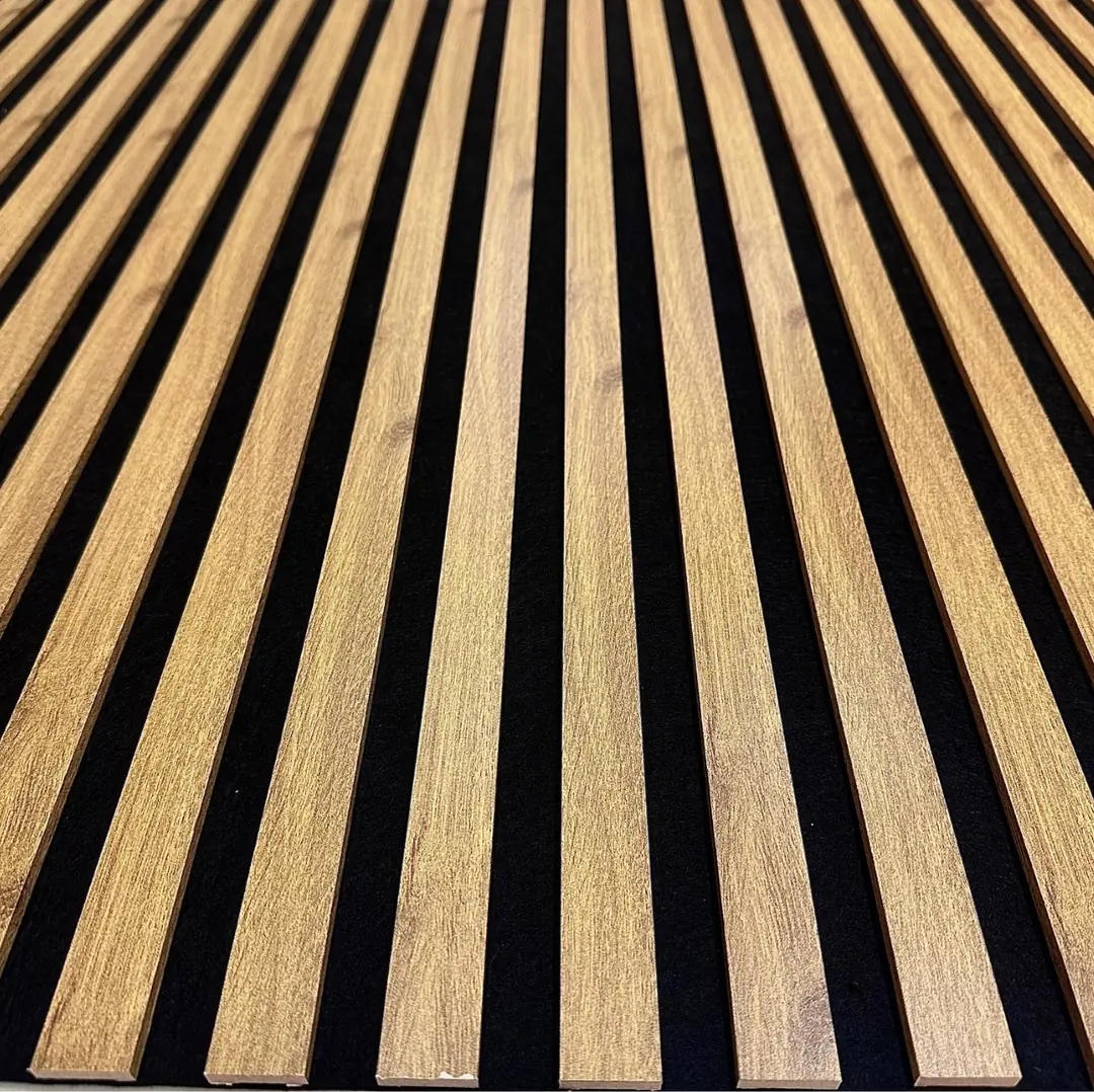  100x275 cm Meşe Akustik Slim Duvar Paneli -2