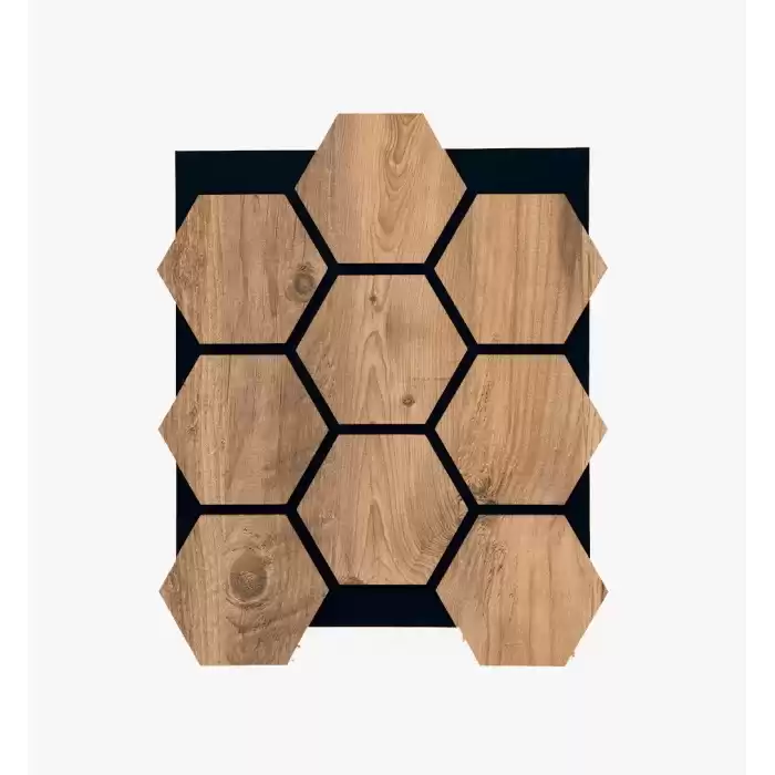 HEXAGON - 65X80 CM  ALTIGEN AKUSTİK DUVAR PANELİ ATLANTİK ÇAM