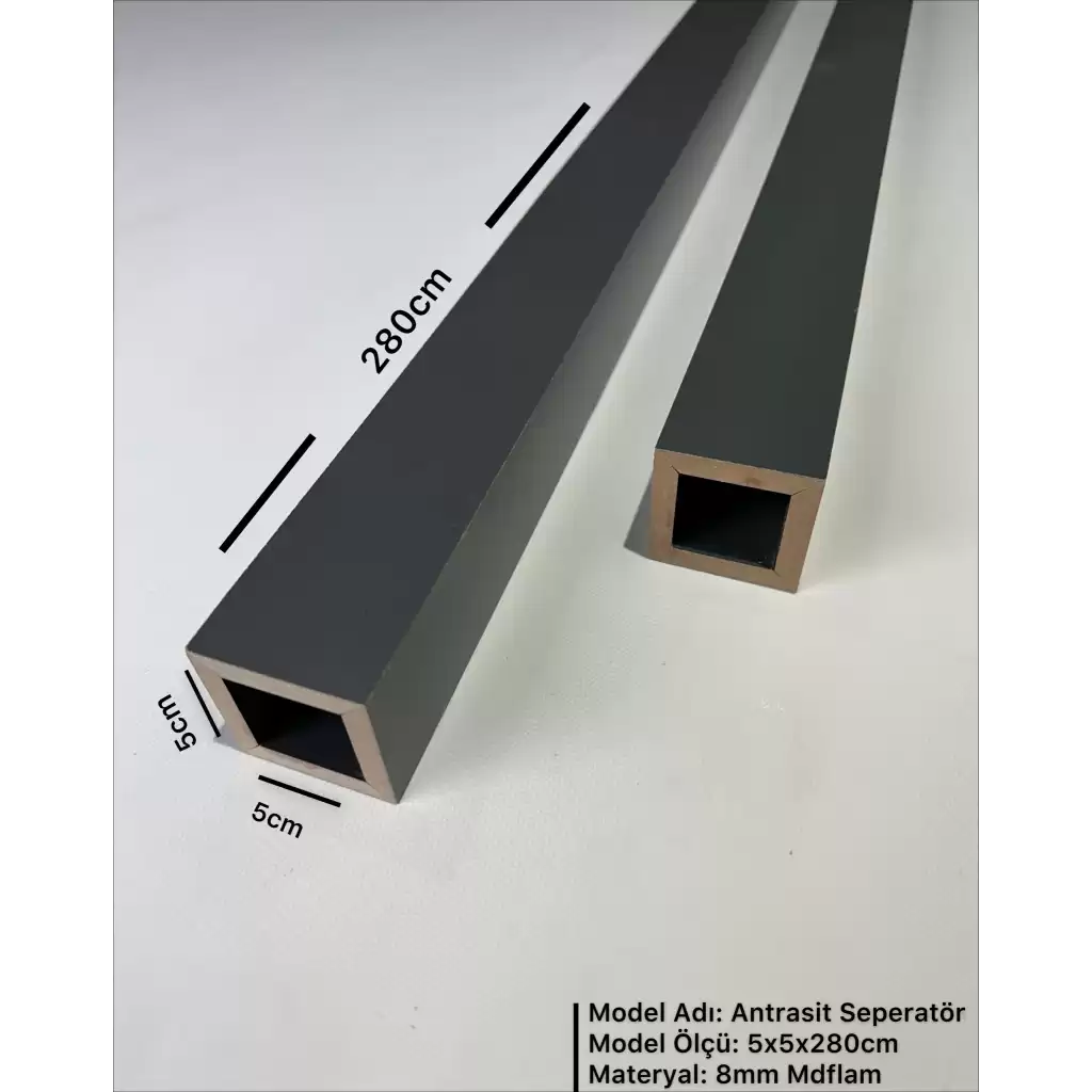 5x5x280 cm Antrasit Seperatör Paravan Bölme 
