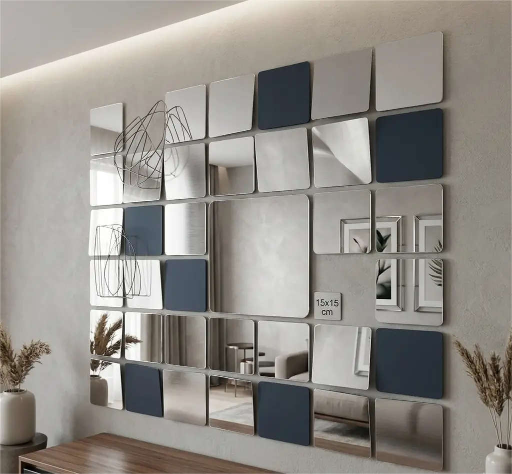 YAPIŞKANLI GÜMÜŞ PLEKSİ AYNA -2