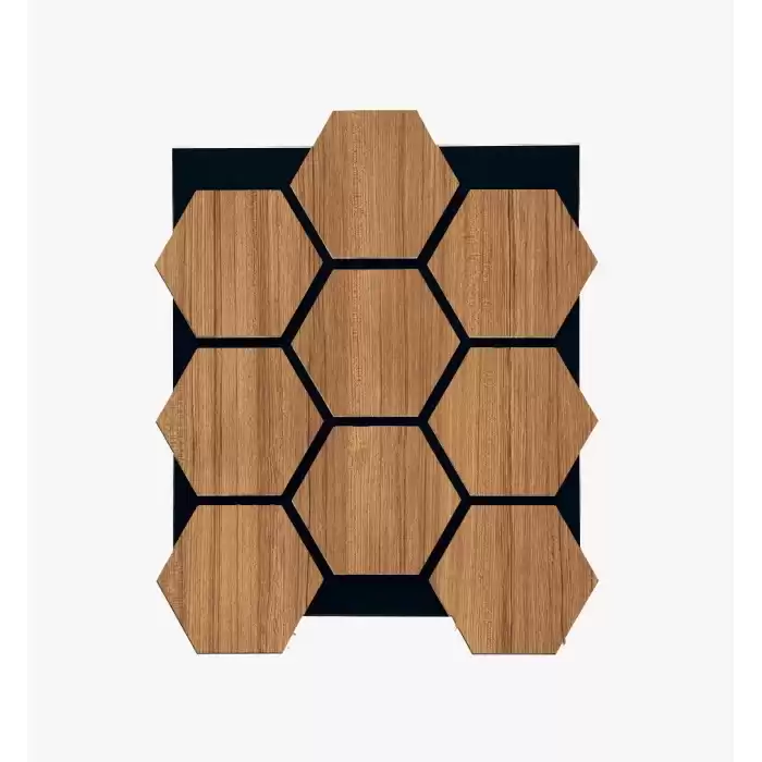 HEXAGON - ALTIGEN AKUSTİK DUVAR PANELİ TEAK