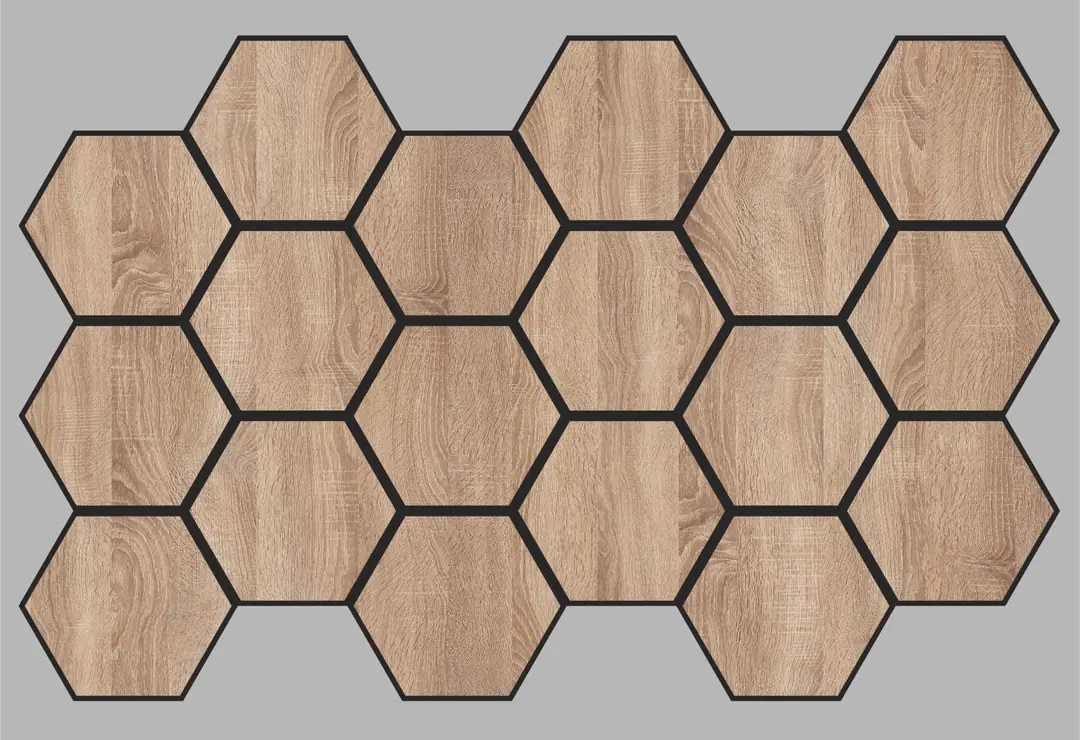 Atlantik Çam Jr Hexagon Akustik Panel 87x57 cm